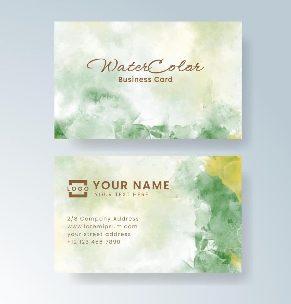 Freeform watercolor background adding vibrancy to business cards. vector