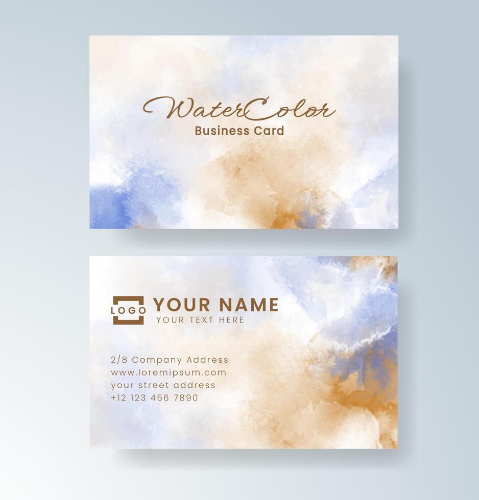 Artistic impression on business cards using watercolor design. vector