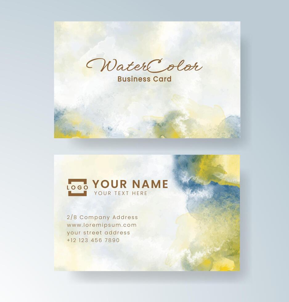 Business card with personality through watercolor texture. vector