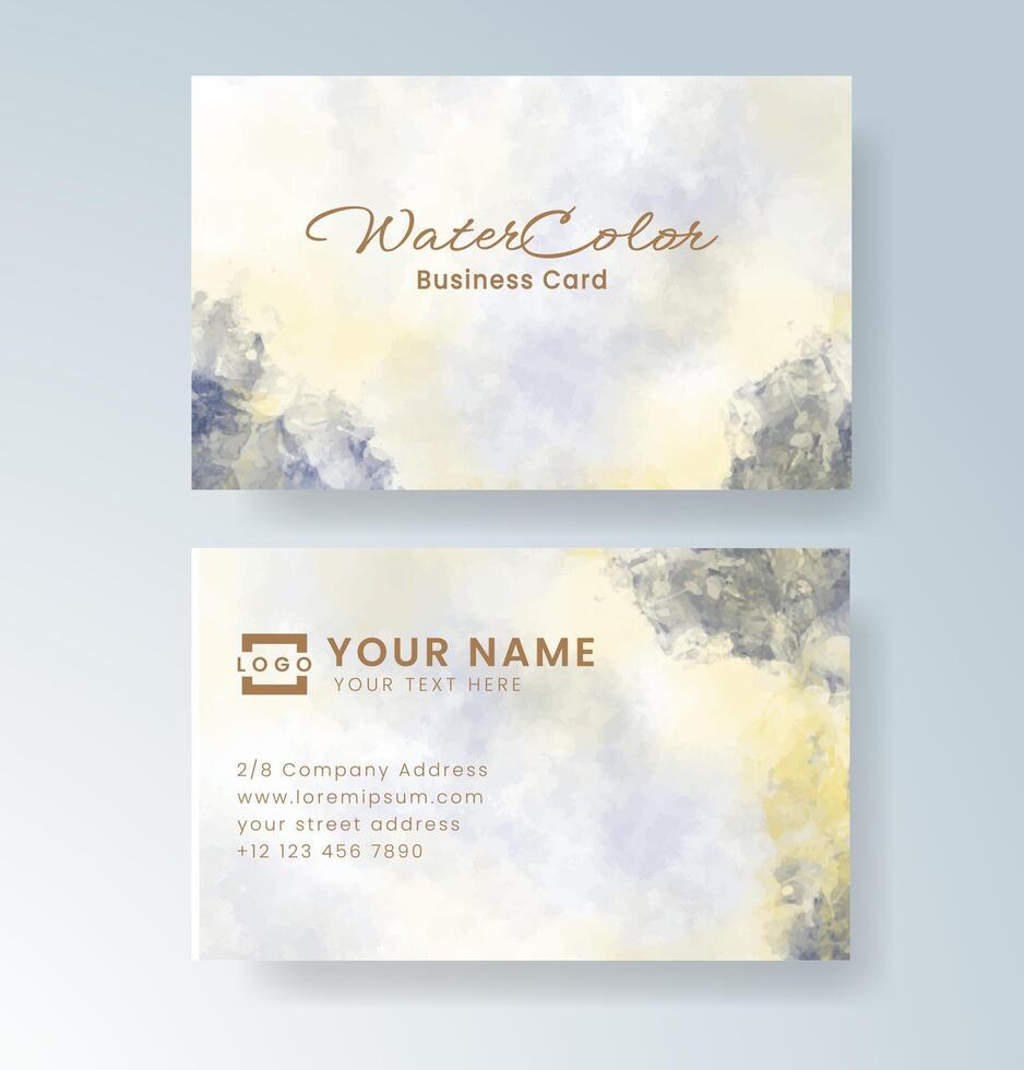 Abstract watercolor overlay adding charm to contact cards. vector