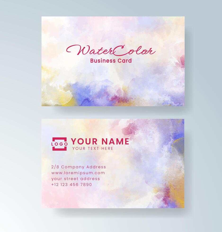 Handcrafted watercolor textures enhancing a business template. vector
