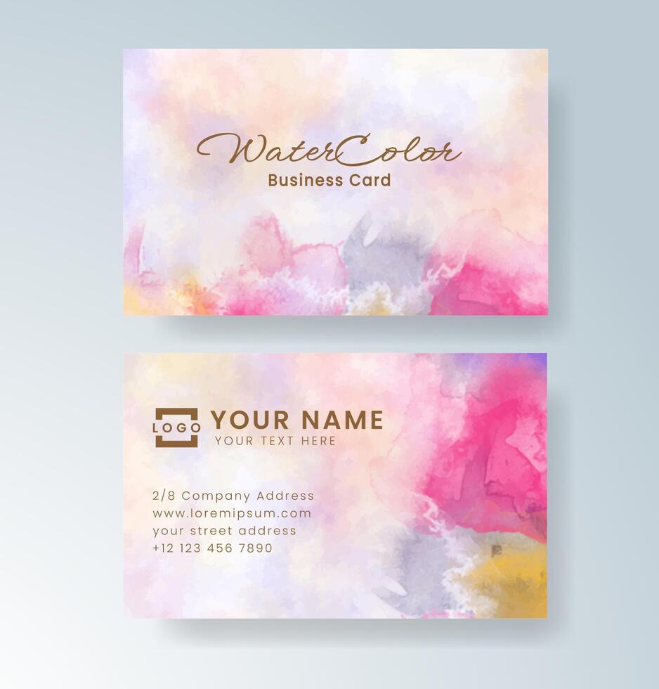 Blended watercolor colors creating a modern business card feel. vector