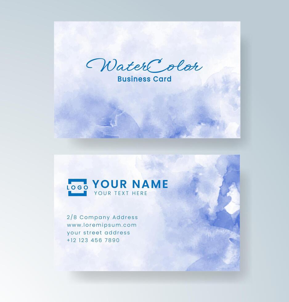 Artistic watercolor base combined with sharp business card layout. vector