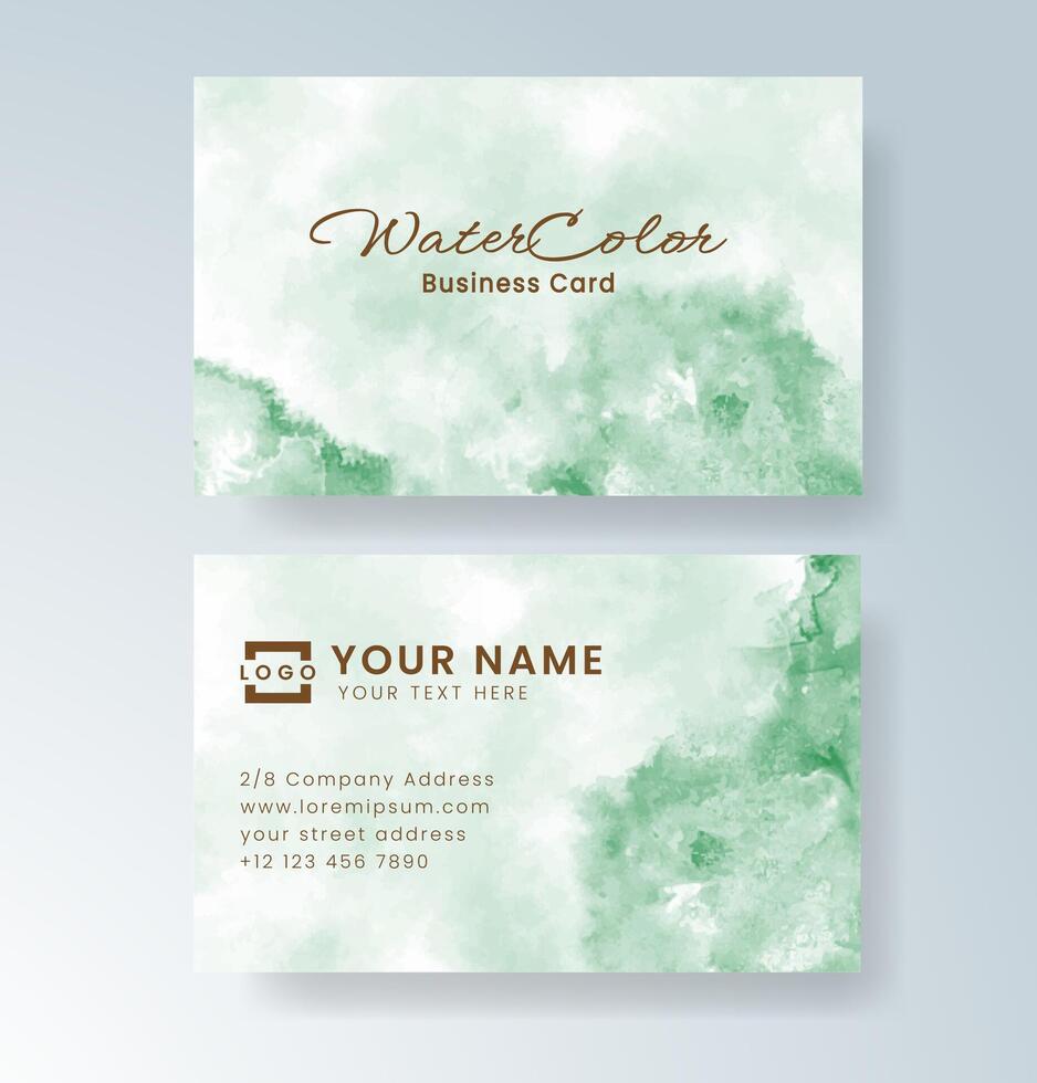 Artistic edge with watercolor effects on a business card. vector