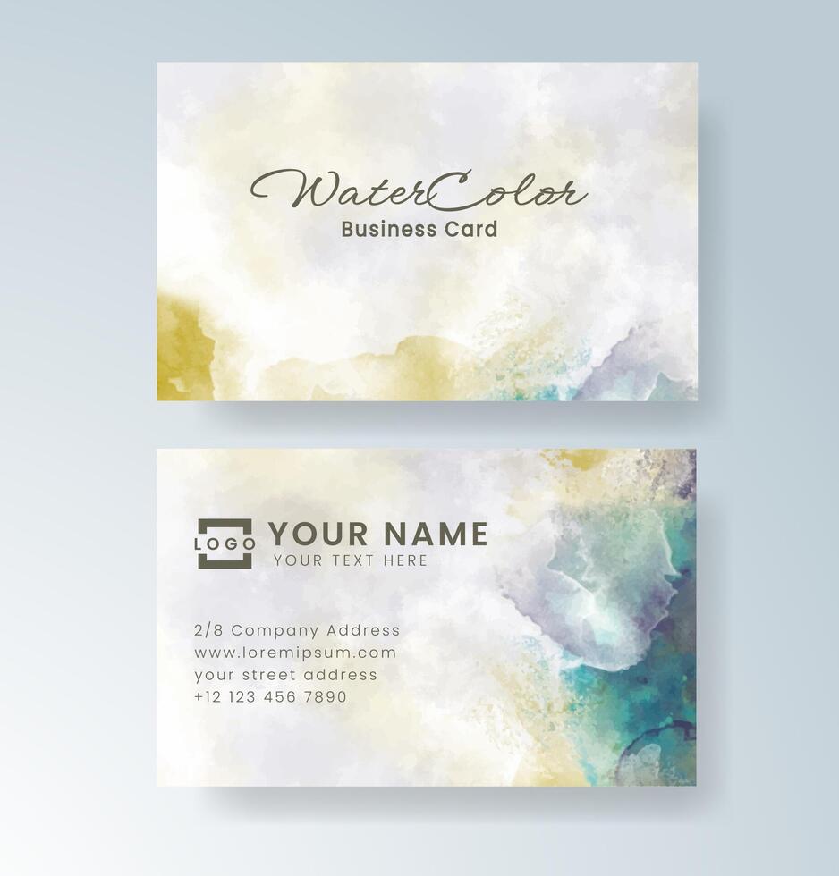 Delicate watercolor elements creating a graceful card design. vector