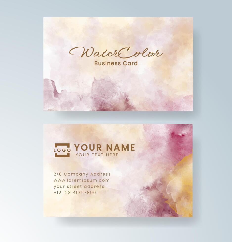 Unique business card design with a subtle watercolor blend. vector