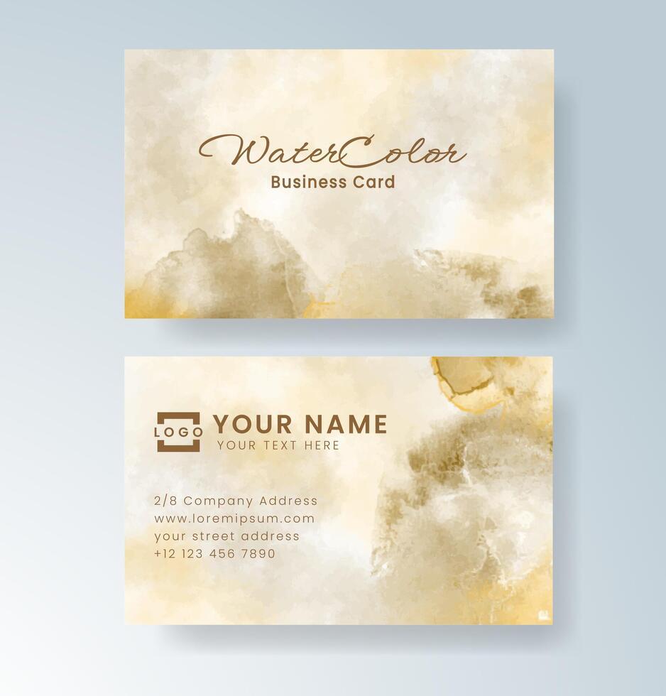Vibrant watercolor background on a professional business card. vector