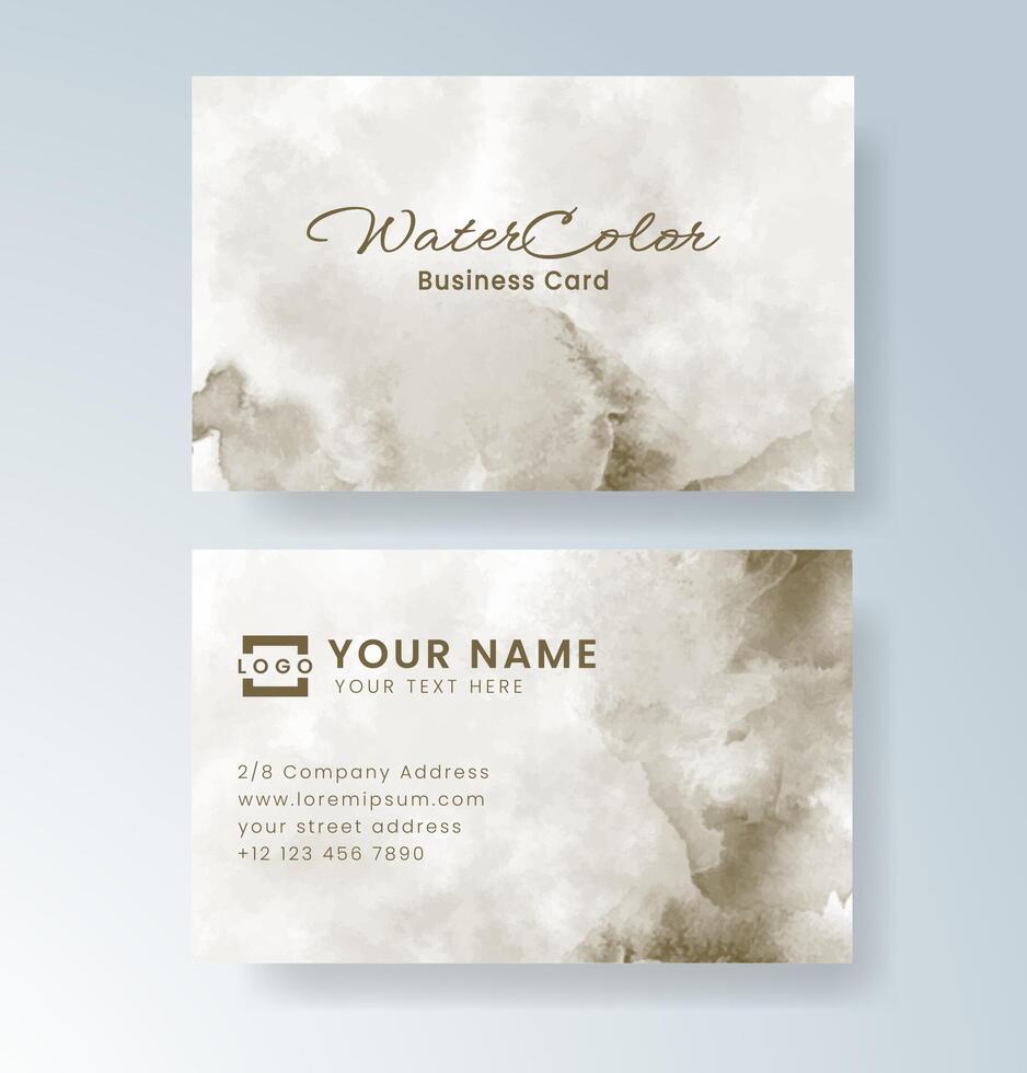 Elegant business card design featuring soft watercolor accents. vector
