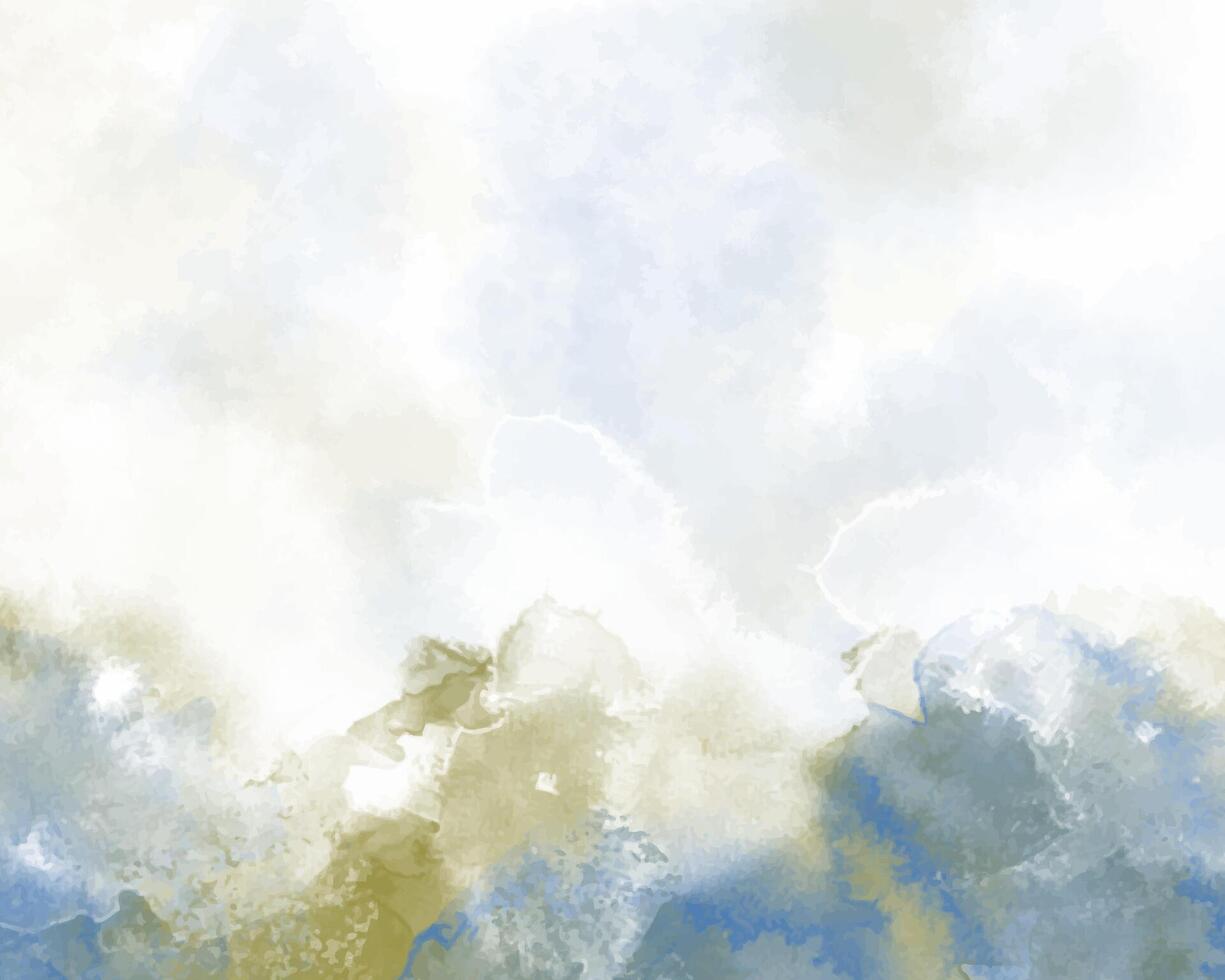 Abstract digital painting with misty watercolor washes. vector