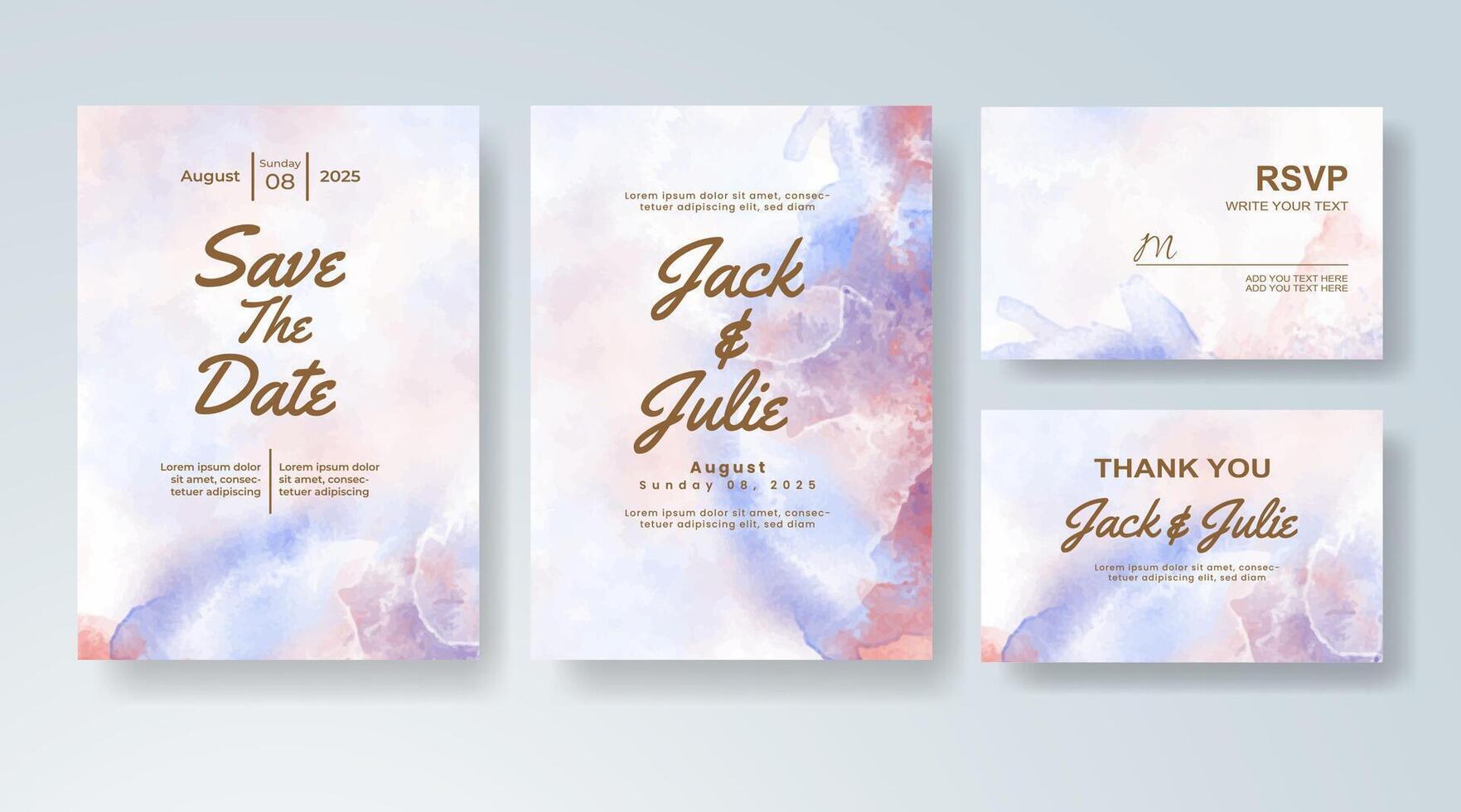 A digital love story painted in abstract watercolor. vector