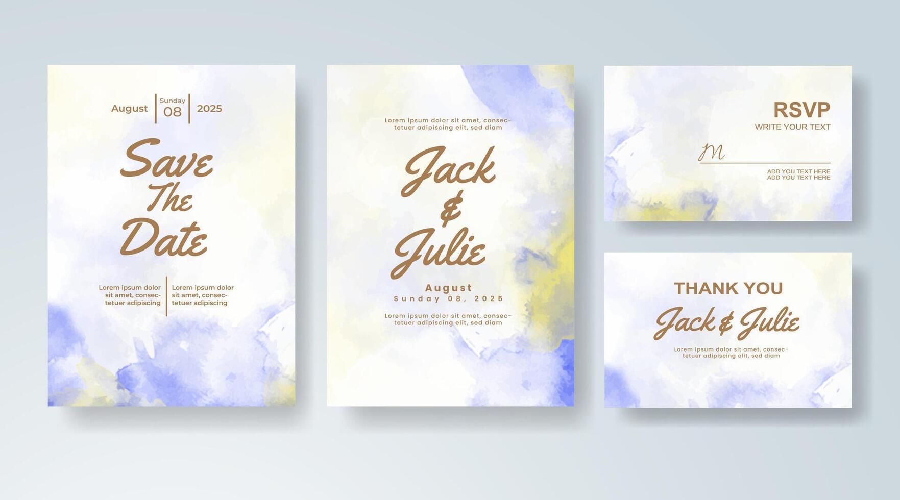 Evocative abstract painting for a modern wedding template. vector