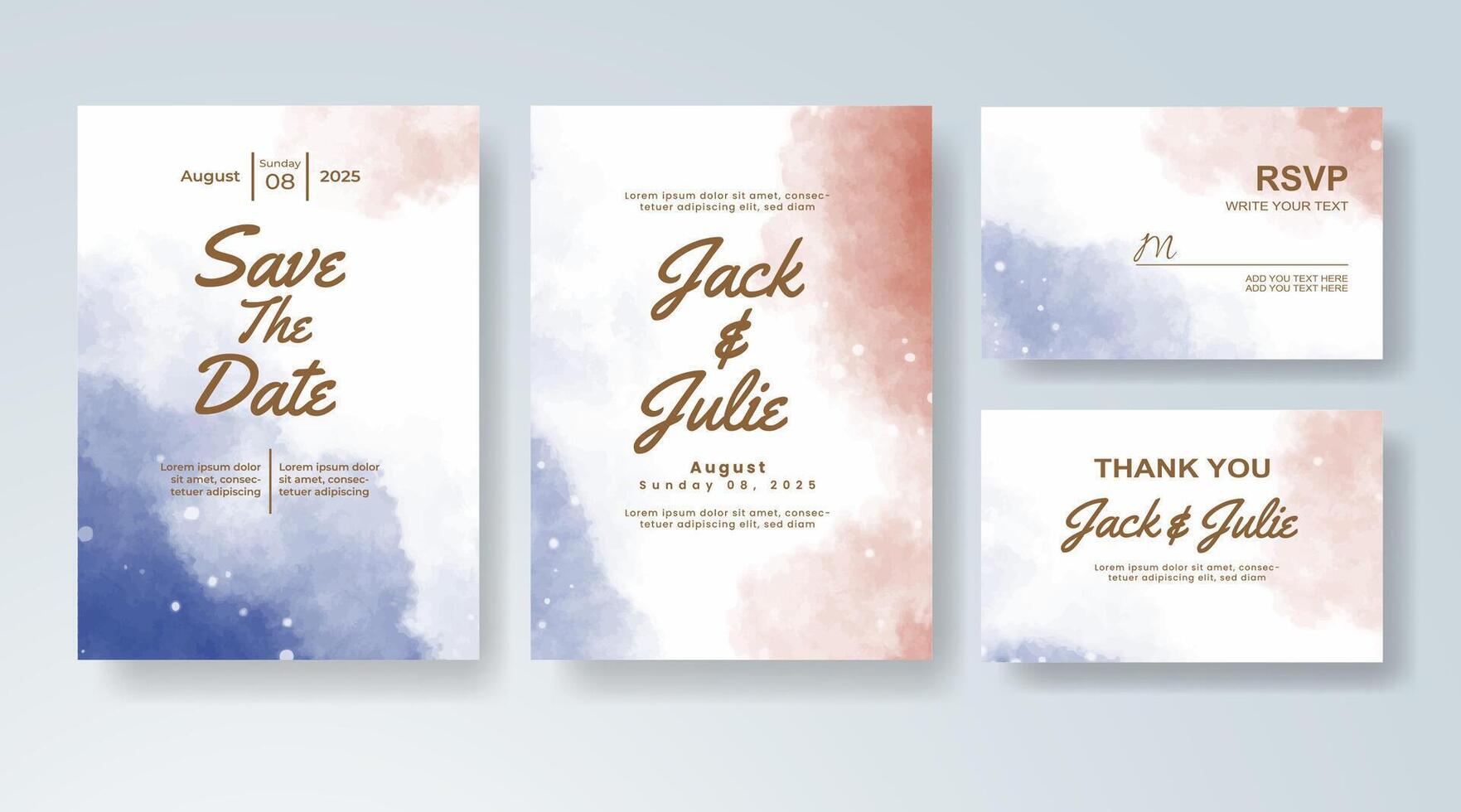 Watercolor splash patterns forming a digital wedding masterpiece. vector