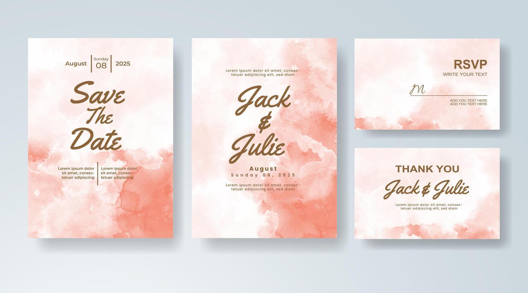 Romantic splash art used in this digital wedding template. vector