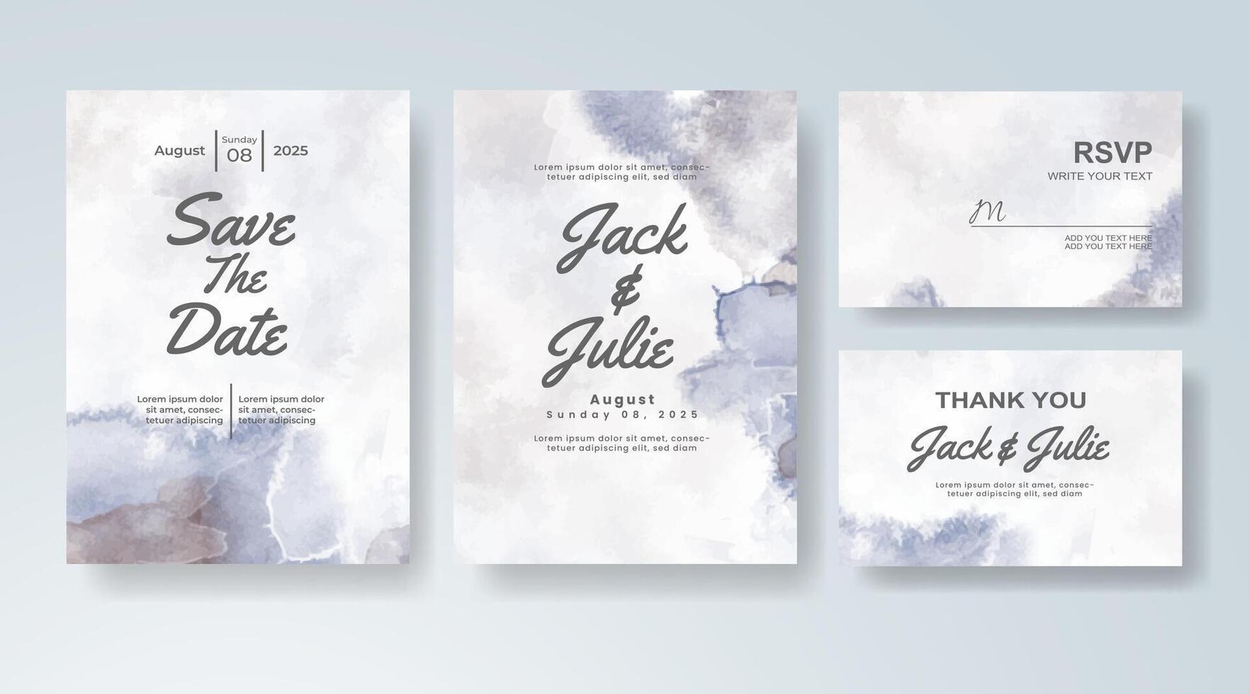 Abstract color waves for a unique wedding invitation. vector