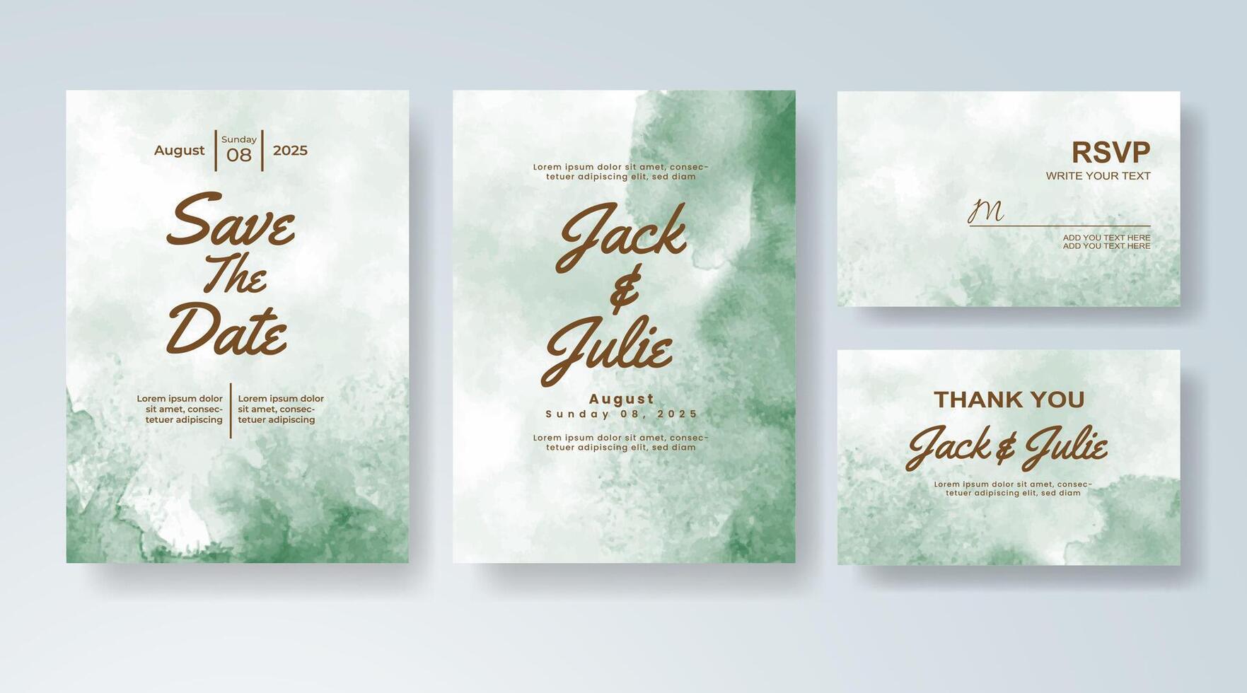 Whimsical invitation adorned with digital watercolor strokes. vector