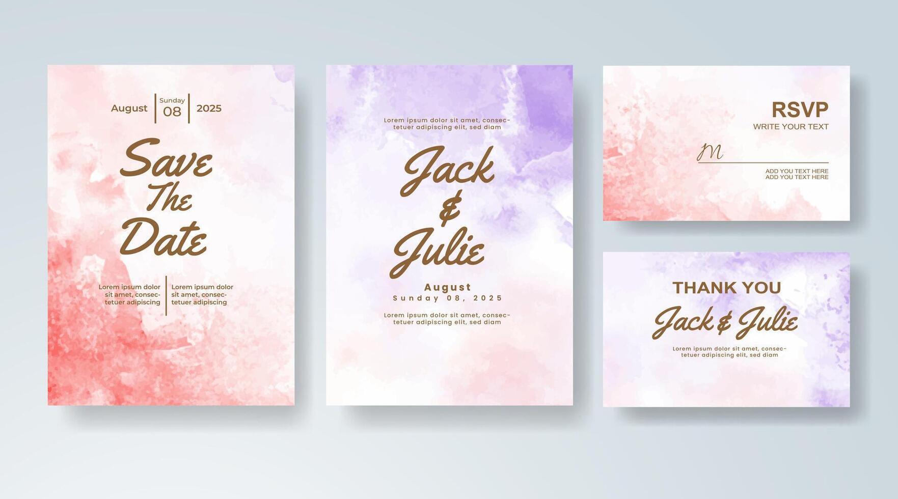 Delicate invitation design with abstract watercolor artistry. vector