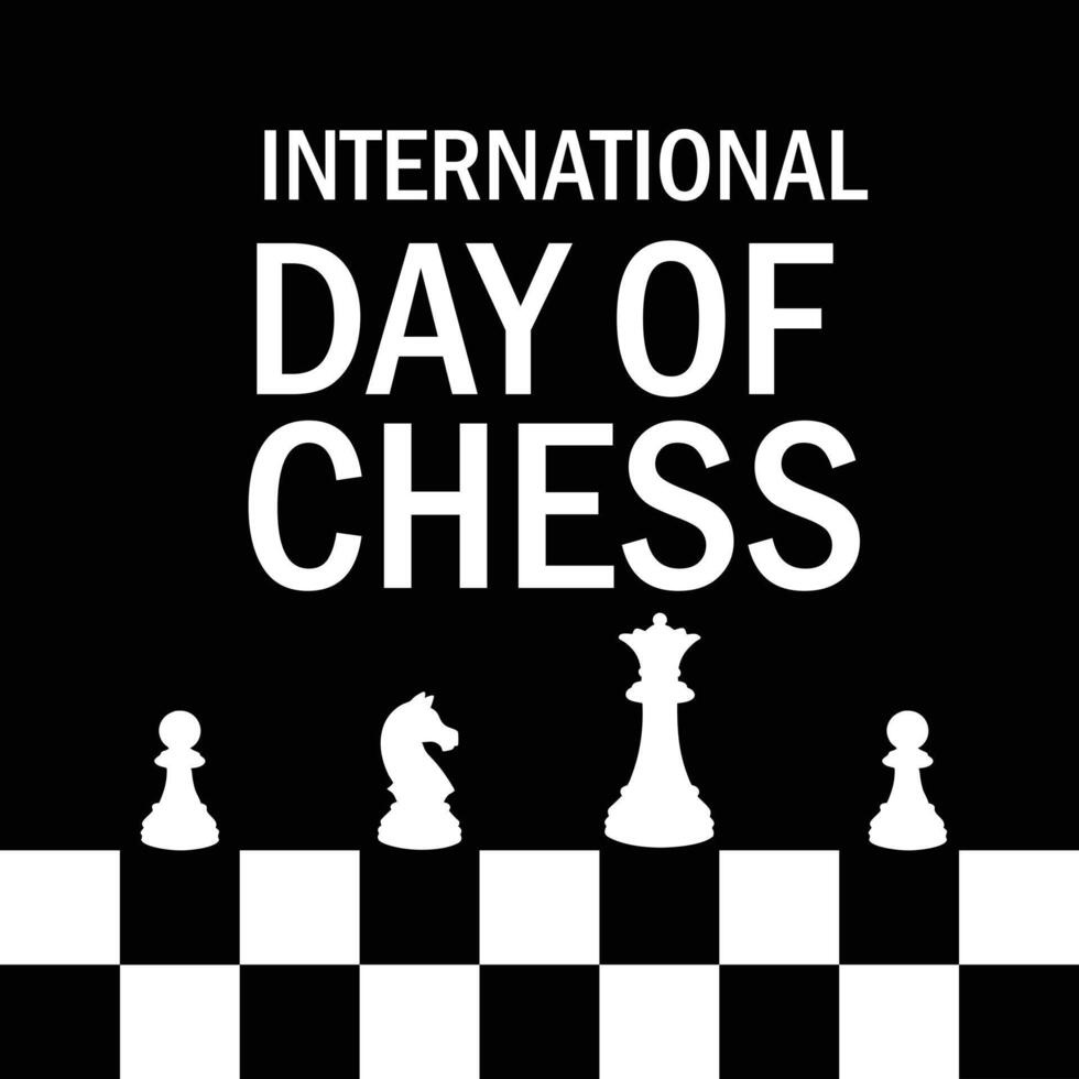 Poster for International Day of Chess with Game Pieces vector