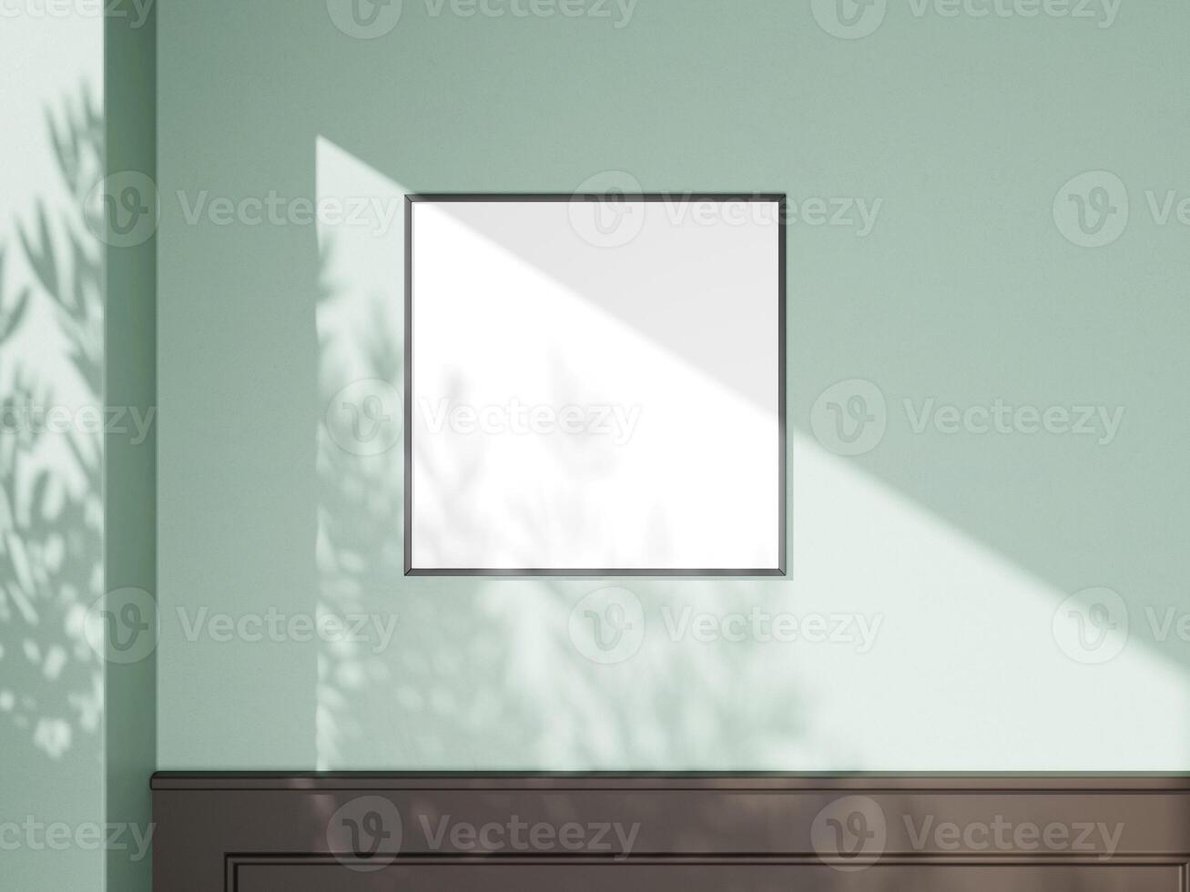 Bright and clean poster frame with natural sunlight casting delicate shadows. photo