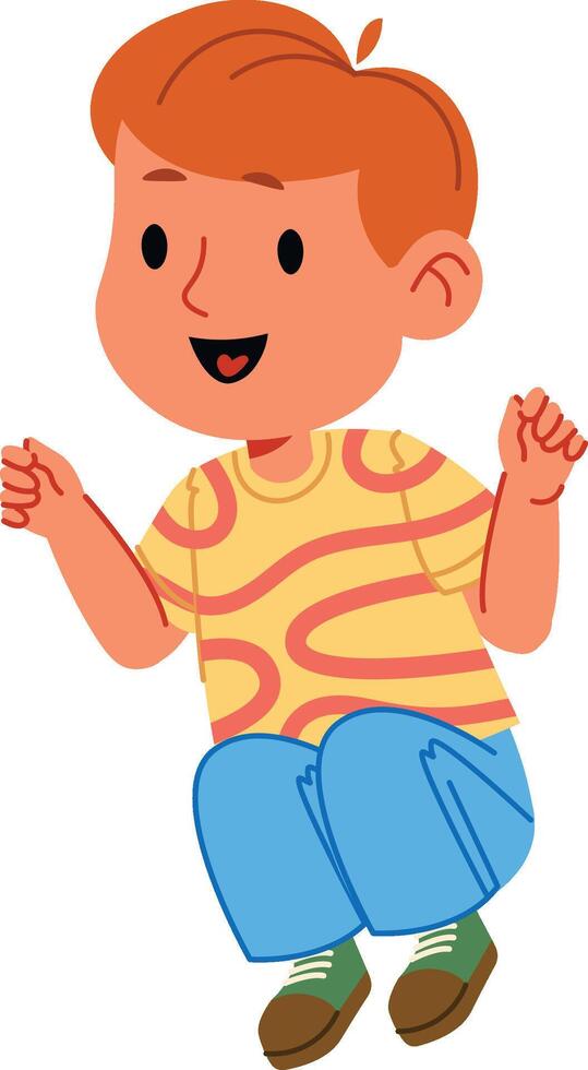 Happy Boy Jumping vector