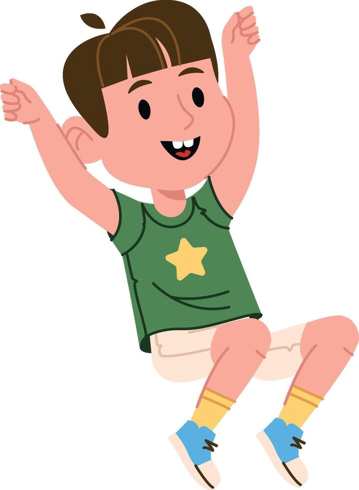 Joyful Child Jumping with Excitement vector
