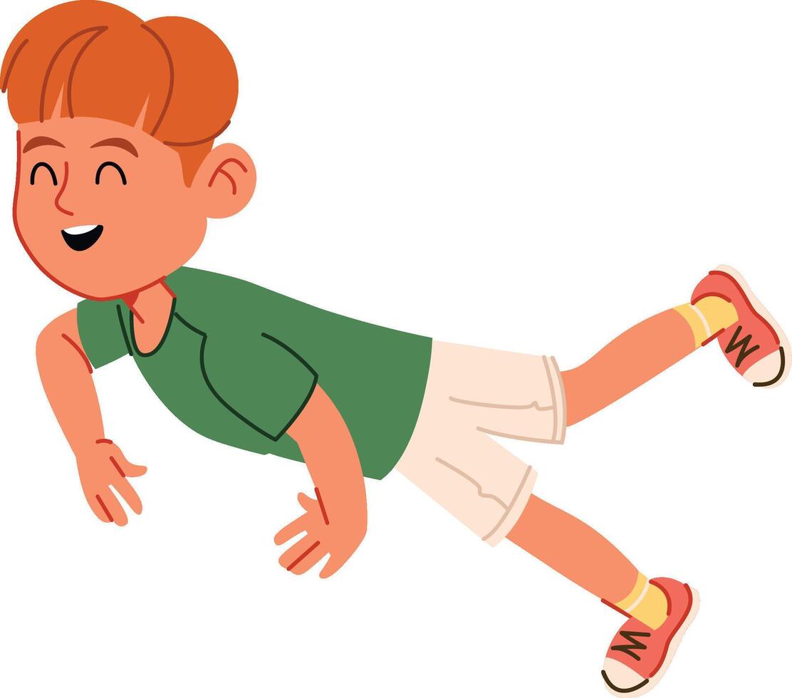 Boy Floating in Mid-Air vector
