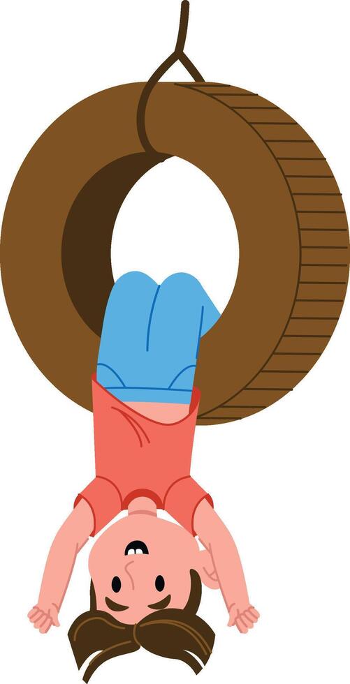 Boy Playing on Swing vector