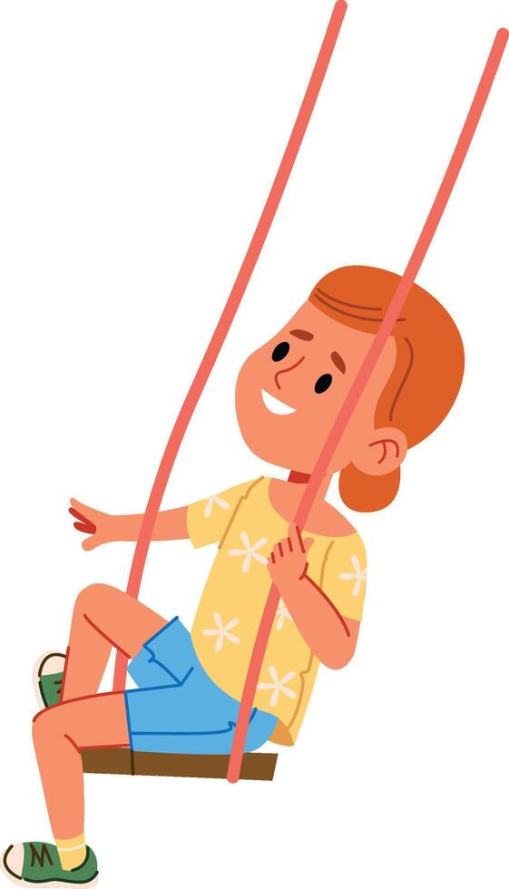 Girl on a Playground Swing vector