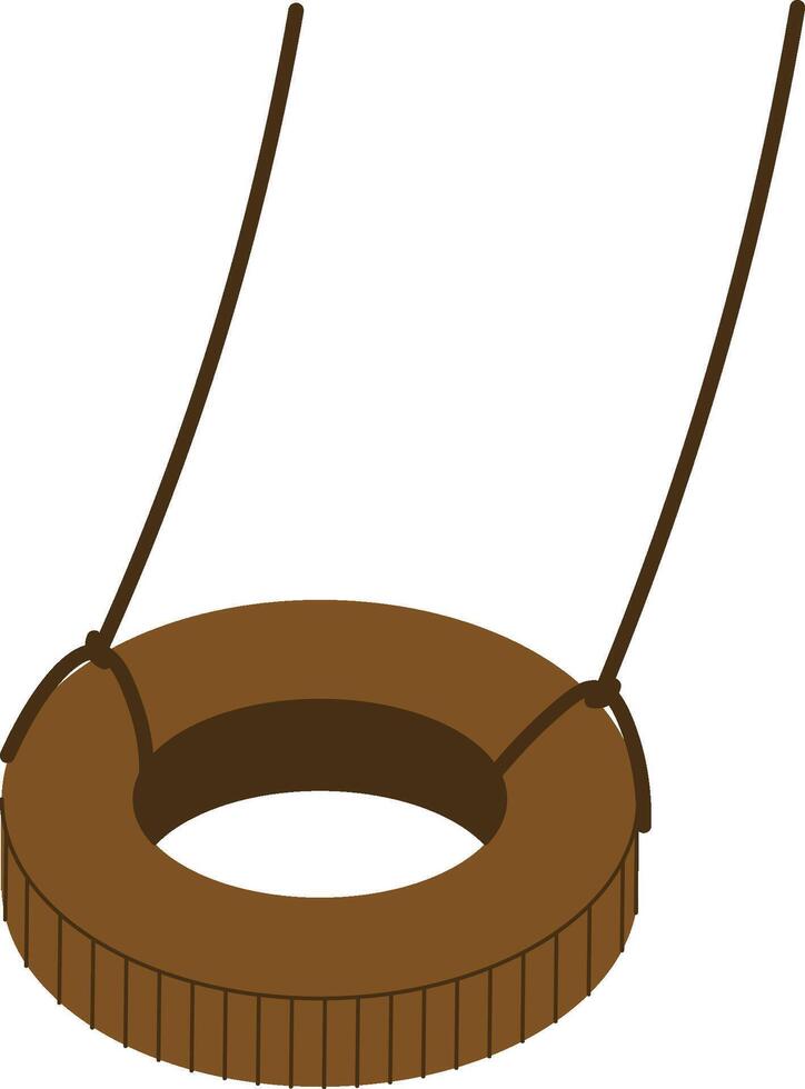 Tire Swing with Ropes vector