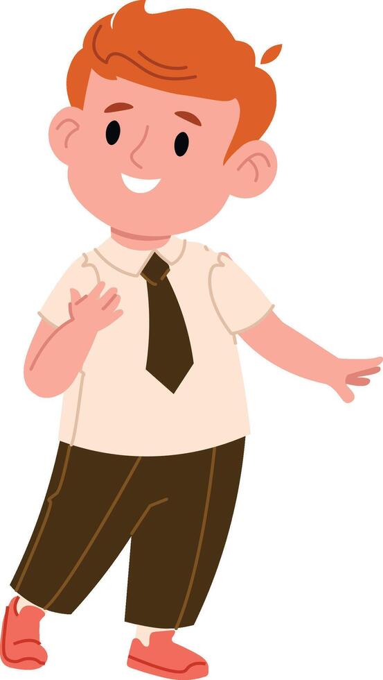 Smiling Boy in Formal Attire vector