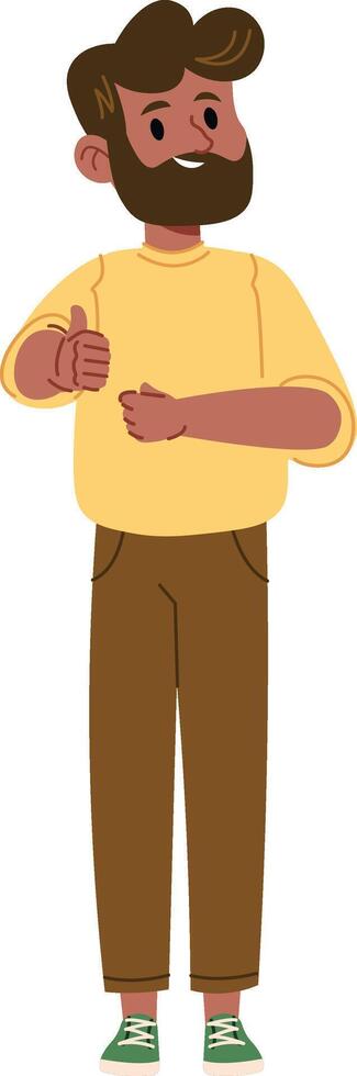 Smiling Man Giving Thumbs Up vector