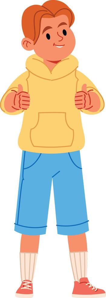 Student Boy Giving Thumbs Up vector