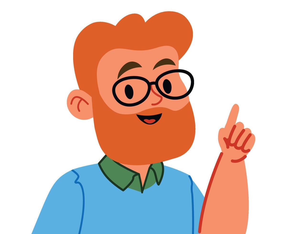 Bearded Man with Glasses vector