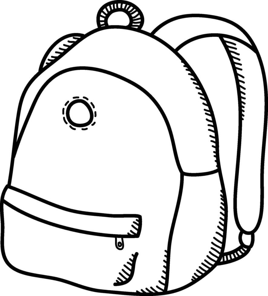 Backpack Line Drawing vector