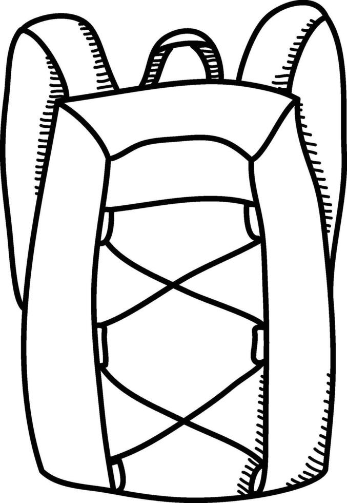 Backpack with Ropes Sketch vector
