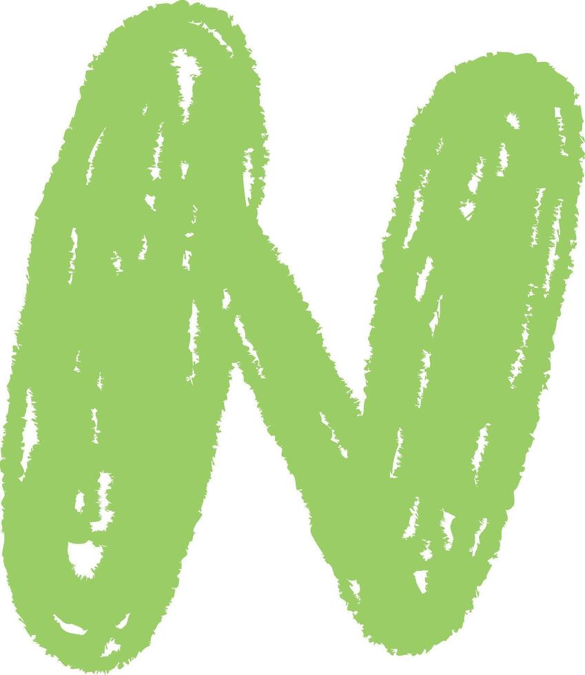 N Letter Chalk Board Alphabet Symbol vector