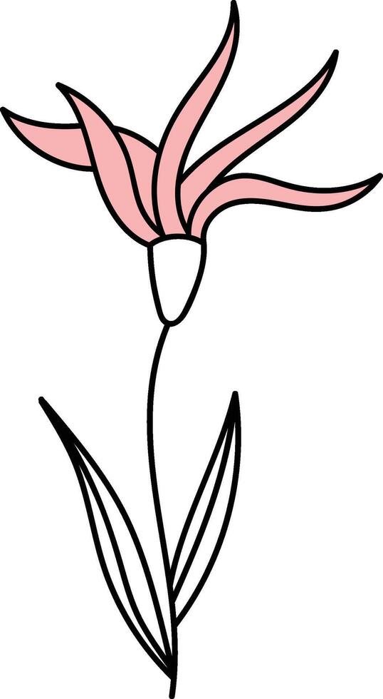 Elegant Floral Line Drawing vector