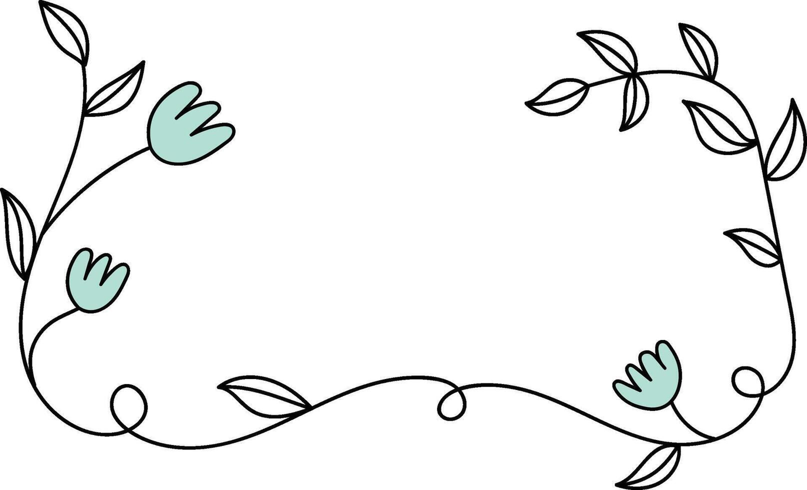 Floral Border with Delicate Leaves vector