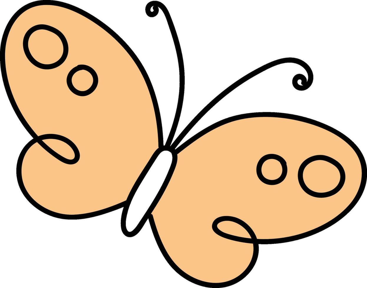 Playful Butterfly with Swirls vector