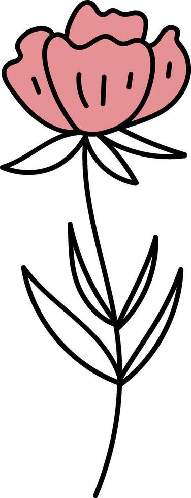 Flower On Stem Doodle vector