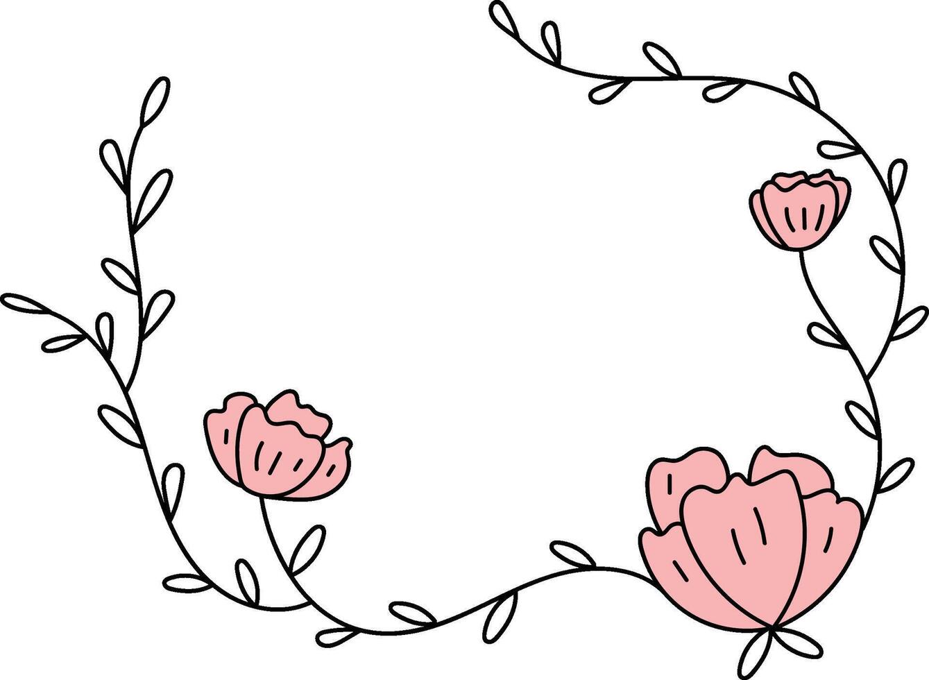 Floral Frame with Delicate Flowers vector
