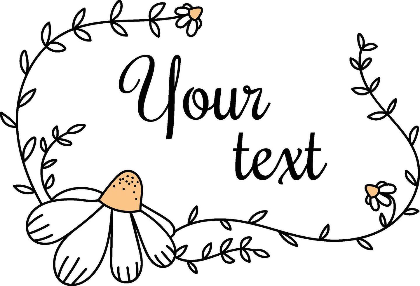 Floral Frame with Text Space Natural vector