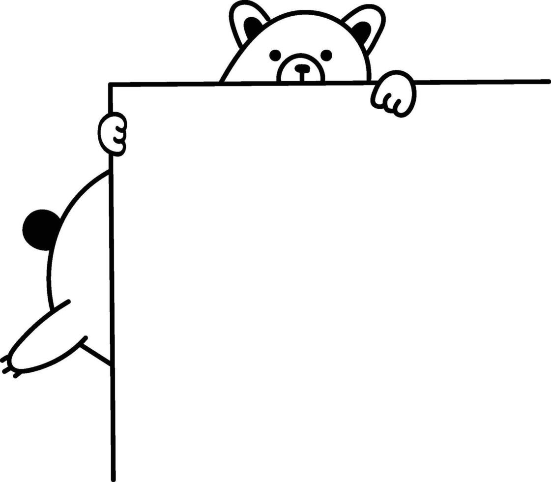 Bear Peeking Over Something vector