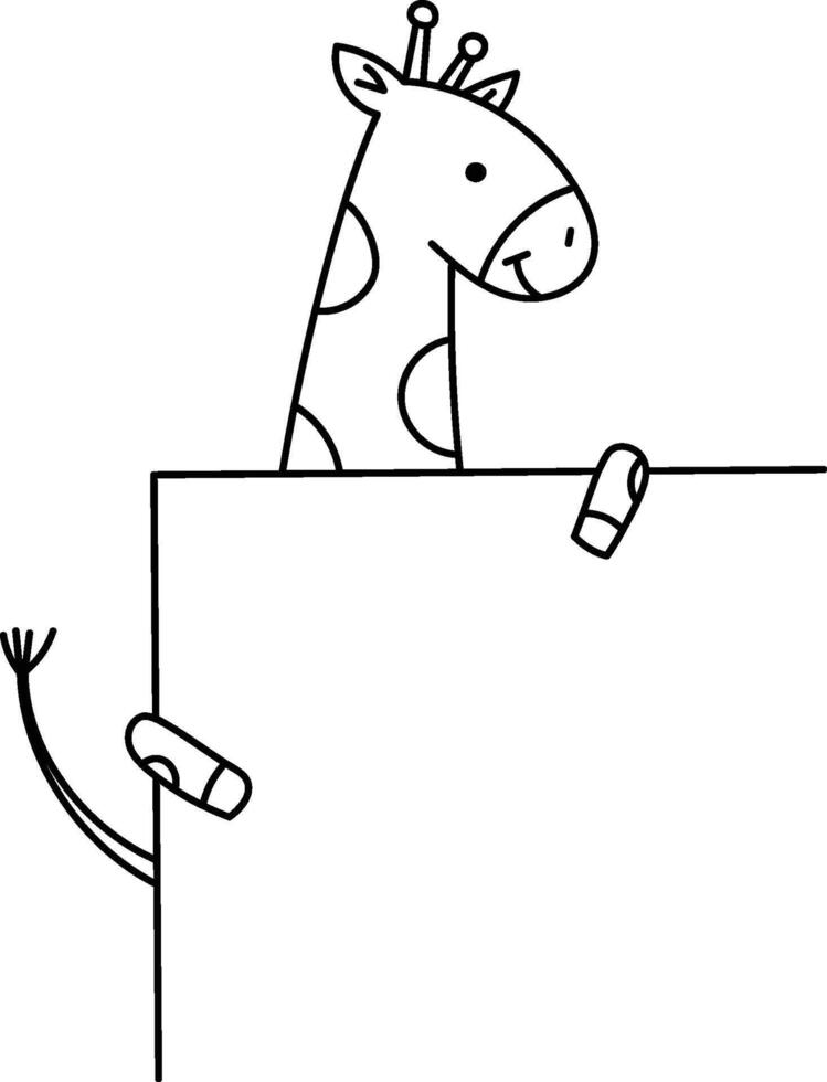 Giraffe Peeking Over Something vector