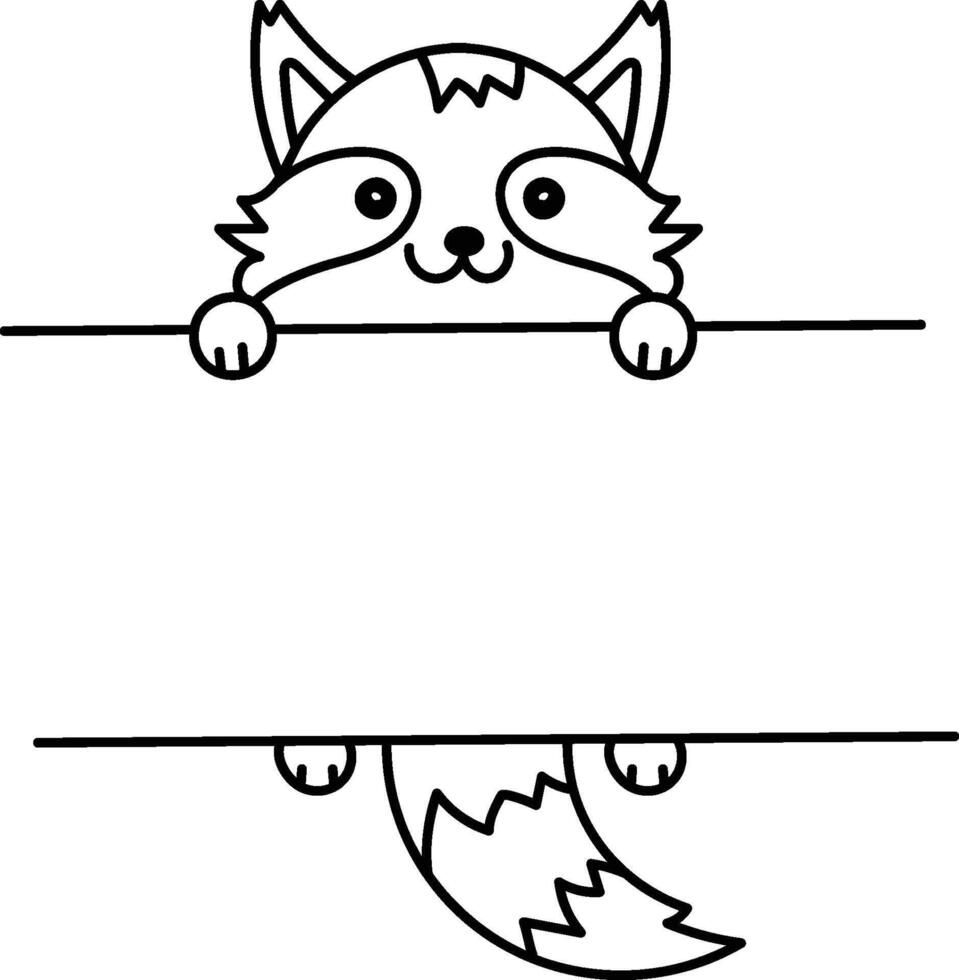Raccoon Peeking from Something vector