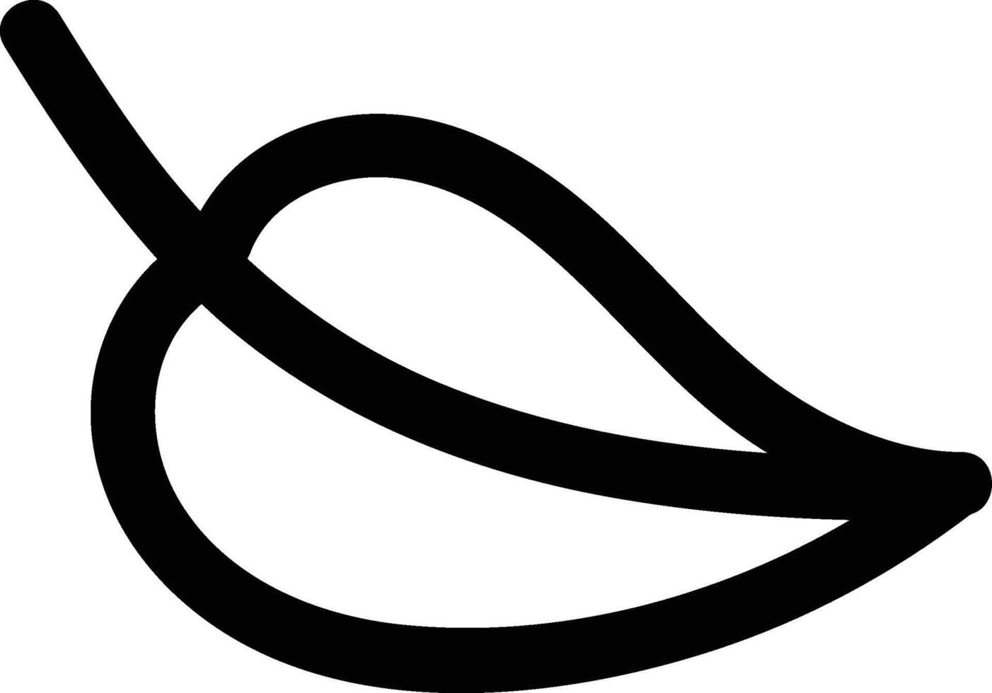 Bold Leaf Outline Drawing vector