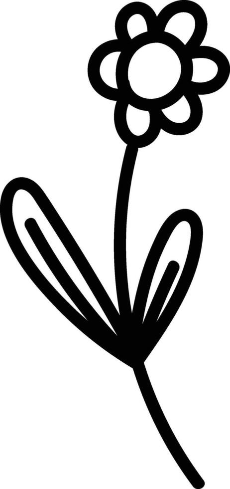 Flower Line Drawing Style vector