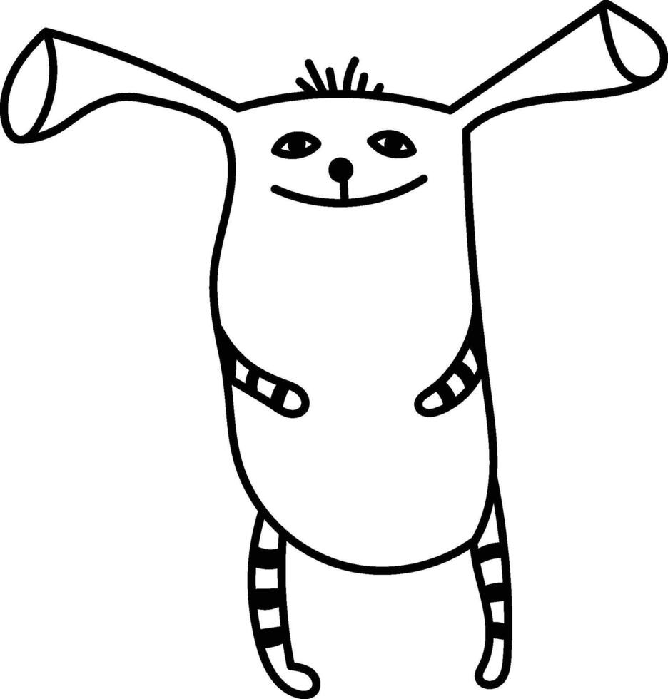 Quirky Monster Doodle vector