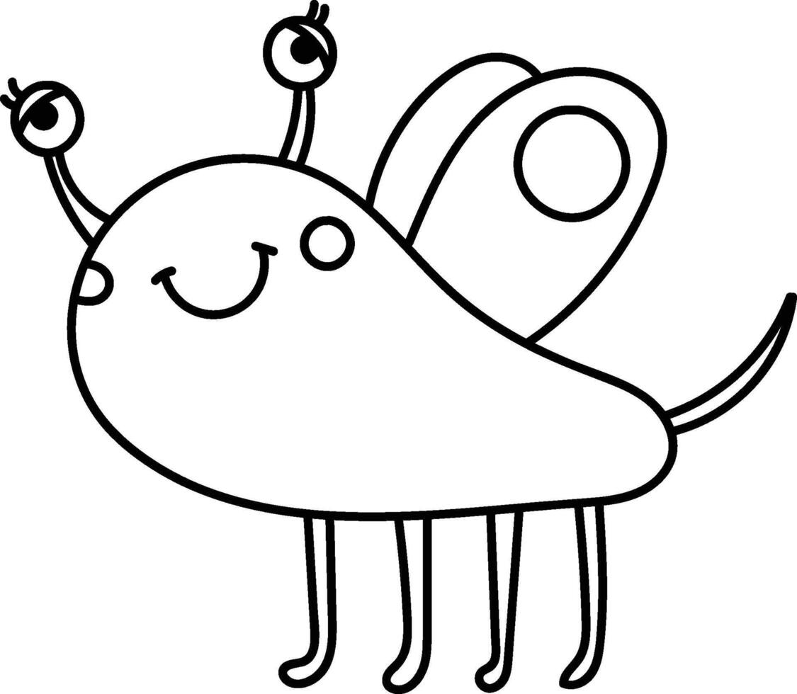 Smiling Cartoon Insect Monster vector