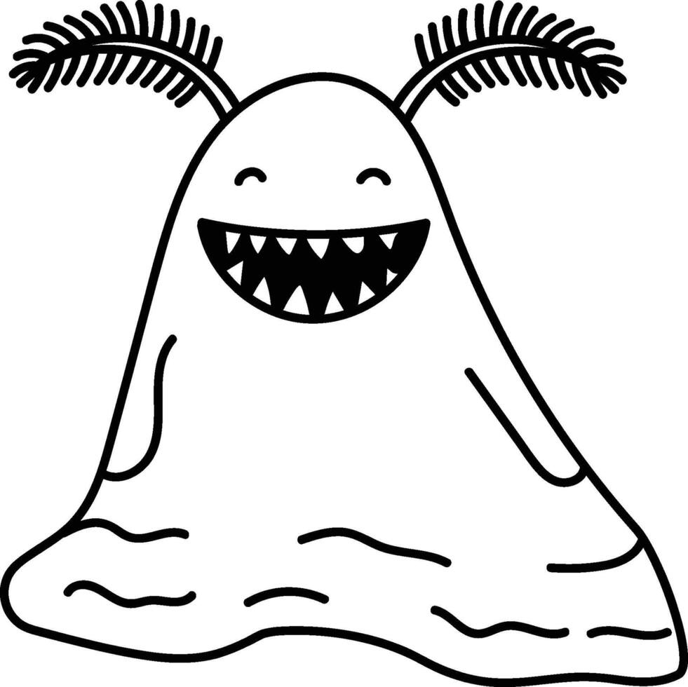 Smiling Monster with Antennae vector