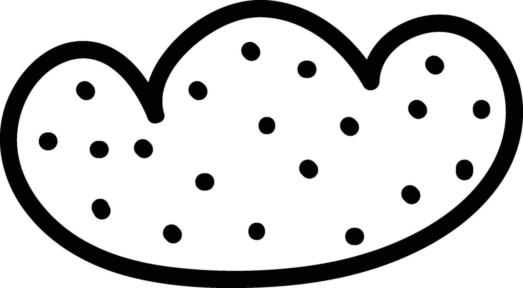 Dotted Cloud Outline Drawing vector